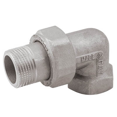 Американка угловая внутренняя/наружная резьба под конус с прокладкой O-ring Elsen TIN латунь