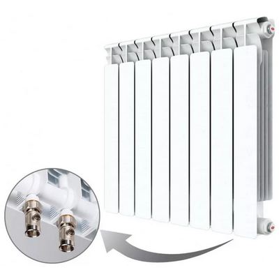 Радиатор отопления Rifar Base Ventil 350 6 секций биметаллический секционный нижнее правое подключение rbvrp35006