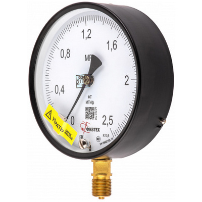 Манометр радиальный Физтех МТИф (0-2,5 МПа) к.т. 0,6 Ø160 мм IP40 M20х1,5 РШ Корр.″0″ общетехнический с нулевым корректором, 4687206463554