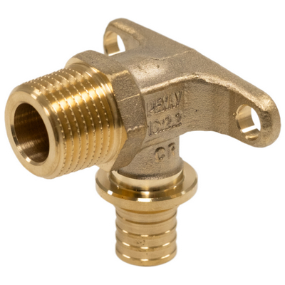 Угольник настенный Рехау MX 90° Ø16xR1/2″ аксиальный с наружной резьбой, латунный для PE-X труб RAUTITAN, 11097211001