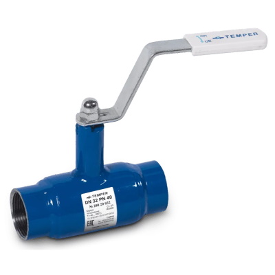 Кран шаровой стандартнопроходной Temper 280 Ду 100, Ру 2,5 МПа L=240 мм резьбовой стальной с рукояткой