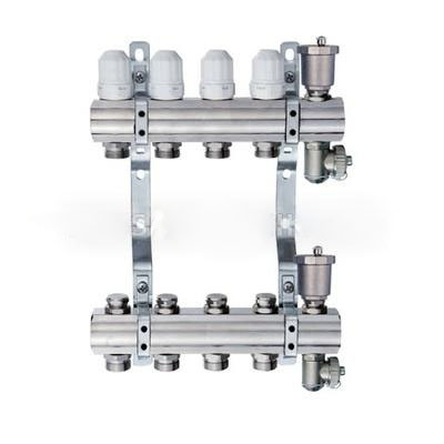 Коллекторная группа для отопления с рег. вентилями и авт. воздухоотводчиками, латунь, Tim KB