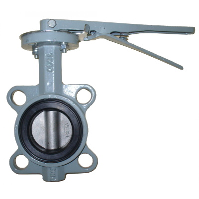 Затвор дисковый поворотный Abra м/ф Ду 200, Ру 16 маслобензостойкий чугунный с рукояткой, ABRA-BUV-VF863D200H