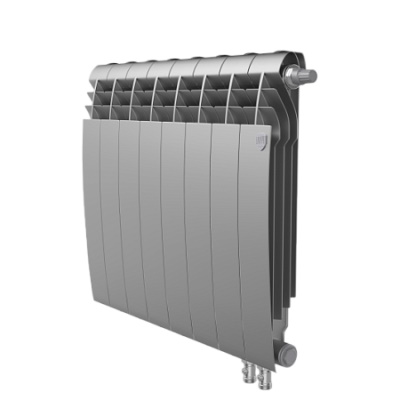 Радиатор отопления Royal Thermo BiLiner 500 Silver Satin VR (Серебристый) 10 секций биметаллический нижнее правое подключение НС-1196687