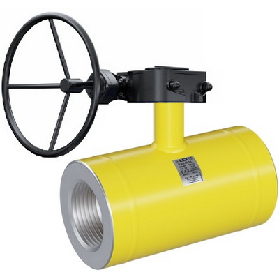 Кран шаровой полнопроходной LD КШ.Ц.М.Р.GAS.065.025.П/П.02 Ду65 Ру25 муфтовый стальной с редуктором