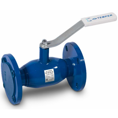 Кран шаровой фланцевый Temper 283 Ду25 Ру40 стандартнопроходной, сталь 09Г2С, 28345025 с рукояткой