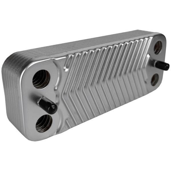 Теплообменник вторичный 14 пластин для котлов Ariston (65104333),Viessmann Vitopend 100-W WH1D 30 kW14P (7829304), NevaLux 8224, 8624 (21000605201100), PHE01-B-14P-154