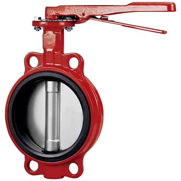 Затвор диск. повор. межфланц. Abra-BUV-VF866D250H Ду 250, Ру 1,6 МПа с рукояткой Чугун Красный