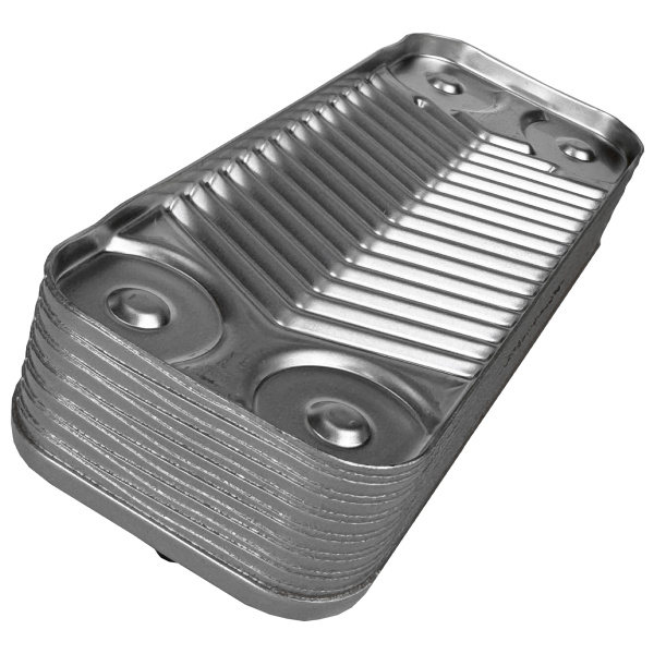 Теплообменник вторичный 14 пластин для котлов Ariston (65104333), BAXI Eco Classic, Eco Nova (63041310441P, 17B1901430), PHE01-A-14P-160