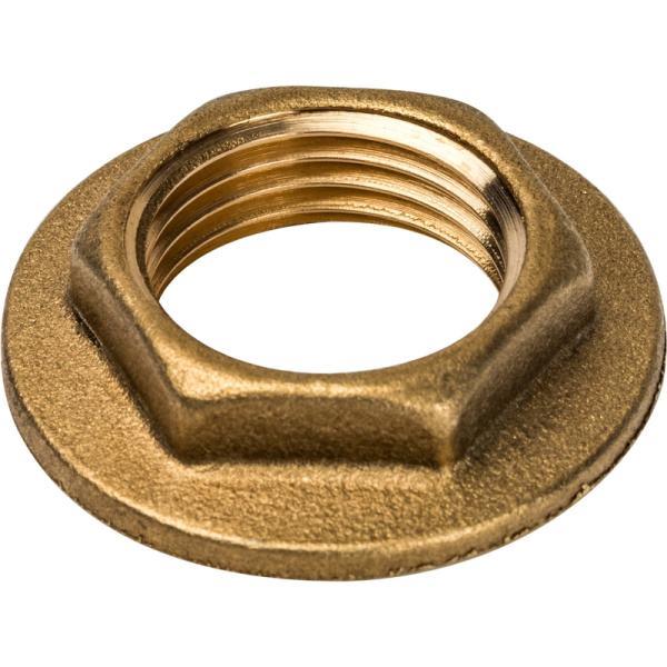 Контргайка латунная внутренняя резьба с ребордой Stout