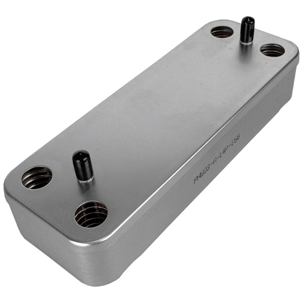 Теплообменник вторичный 14 пластин для котлов Ariston (65104333) Baxi (5686680, 5686670), PHE03-A-14P-156