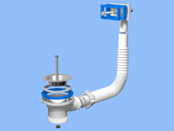 Выпуск нержавейка 31/2" с прямоугольным переливом АНИ пласт