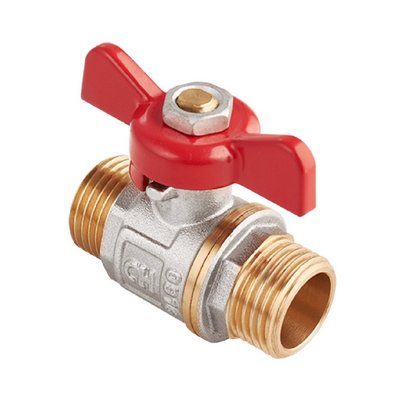 Кран шаровой наружная/наружная резьба НН 3/4" бабочка Никель MVI AquaHit BV.315.05