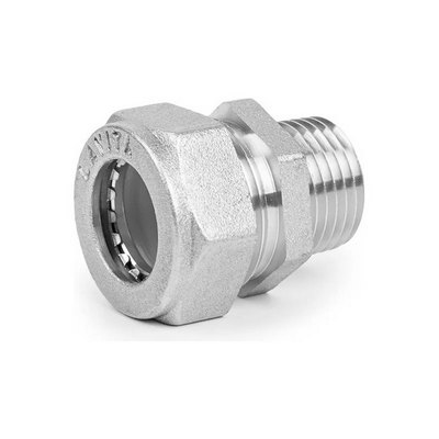 Муфта для гофрированной трубы с наружной резьбой НР Ø40х11/2" никелированная Lavita V/S 40*11/2" HP НИКЕЛЬ