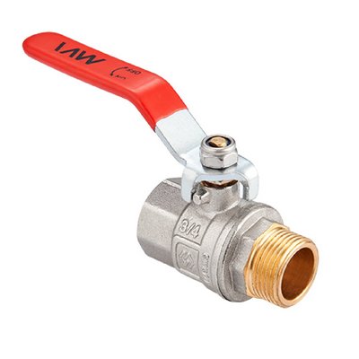 Кран шаровой внутренняя/наружная резьба ВН 11/2" флажок Никель MVI Premium BV.912.08