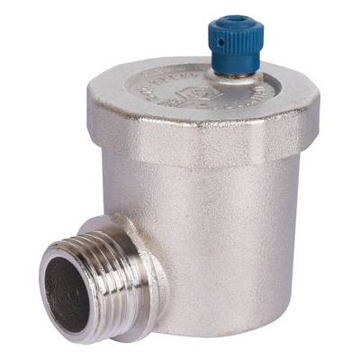 Воздухоотводчик автоматический Stout 1/2" УГЛОВОЙ с вертикальным выпуском Никель SVS-1013-000015