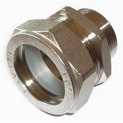 Муфта для гофрированной трубы внутренняя  резьба ВР Ø20х3/4" никелированная Lavita V/S 20*3/4"(F) HP НИКЕЛЬ