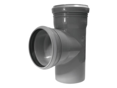 Тройник для внутренней канализации Ø50х50/87° серый Политэк 205087Политэк