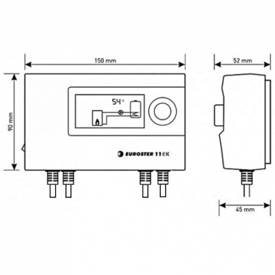 Контроллер отопления Euroster 11ЕК для управления циркуляционным насосом центрального отопления и ГВС E11EK «Большой Мастер»