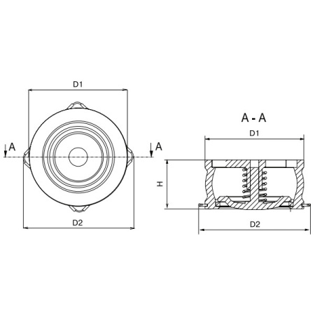 Обратный клапан пружинный Гранлок CVS16.05.125.16 Ду125 Ру16 Tmax=250°C межфланцевый бронзовый