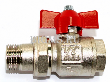Кран шаровой с американкой 1/2" бабочка Никель Itap Ideal 0980012